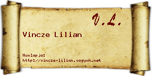 Vincze Lilian névjegykártya