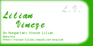 lilian vincze business card